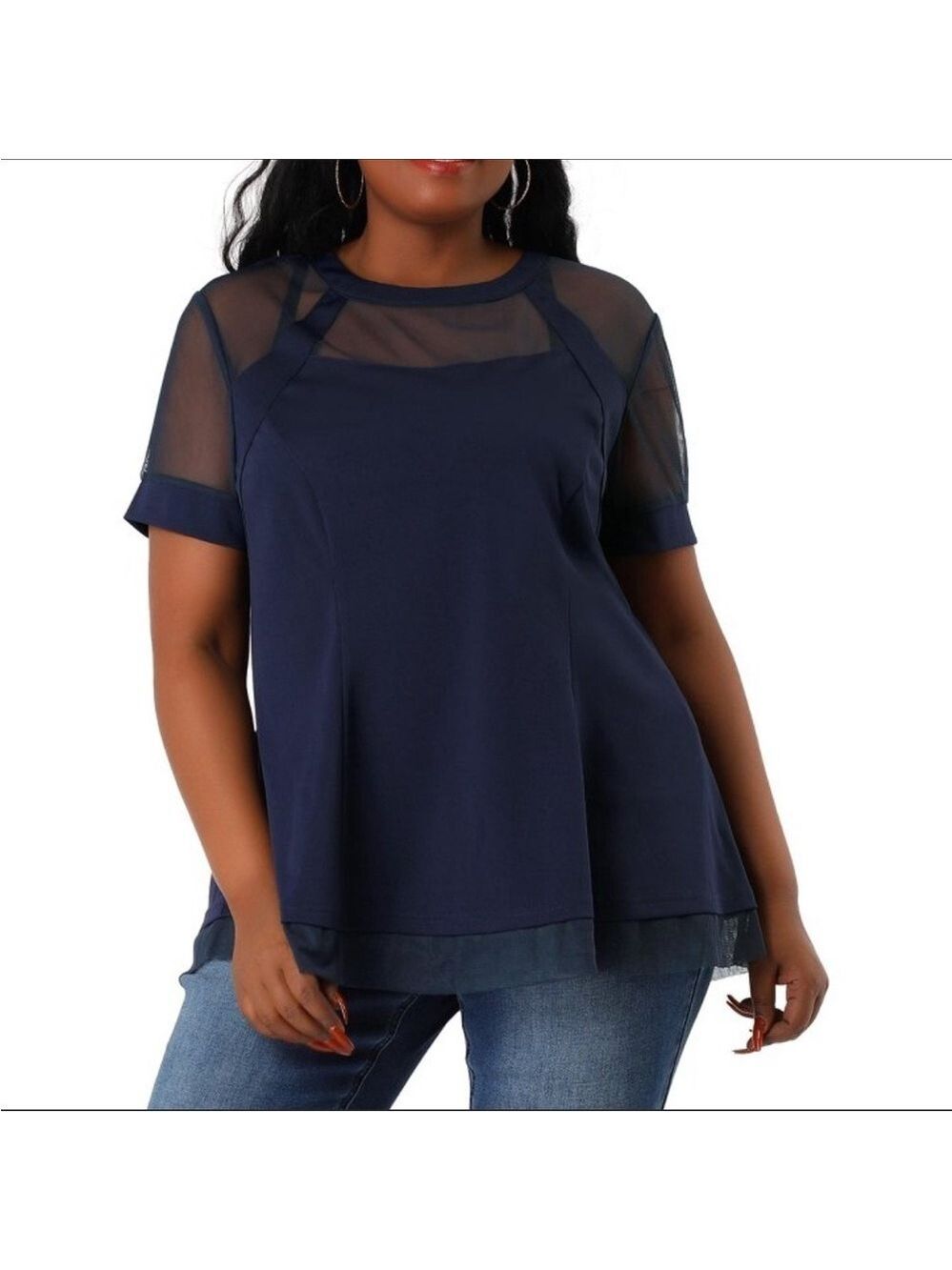 Agnes Orinda Navy Top New With Tags